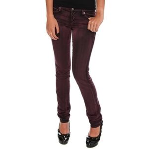 Tripp Size 0 Berry Black Overdye Viper Fit Skinny Pants by Daang Goodman